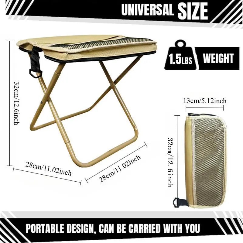 Portable Collapsible Lightweight Foldable Stool with Carry Bag & Side Pocket, Outdoor Chair for Camping, Fishing, Beach and Picnic, Folding Camping Stool, Collapsible Stools
