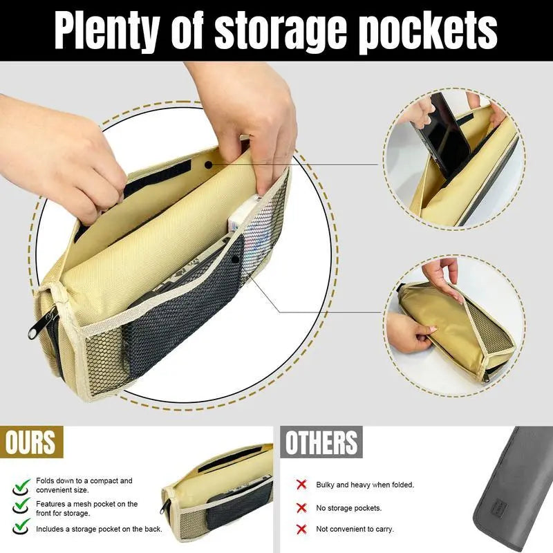 Portable Collapsible Lightweight Foldable Stool with Carry Bag & Side Pocket, Outdoor Chair for Camping, Fishing, Beach and Picnic, Folding Camping Stool, Collapsible Stools